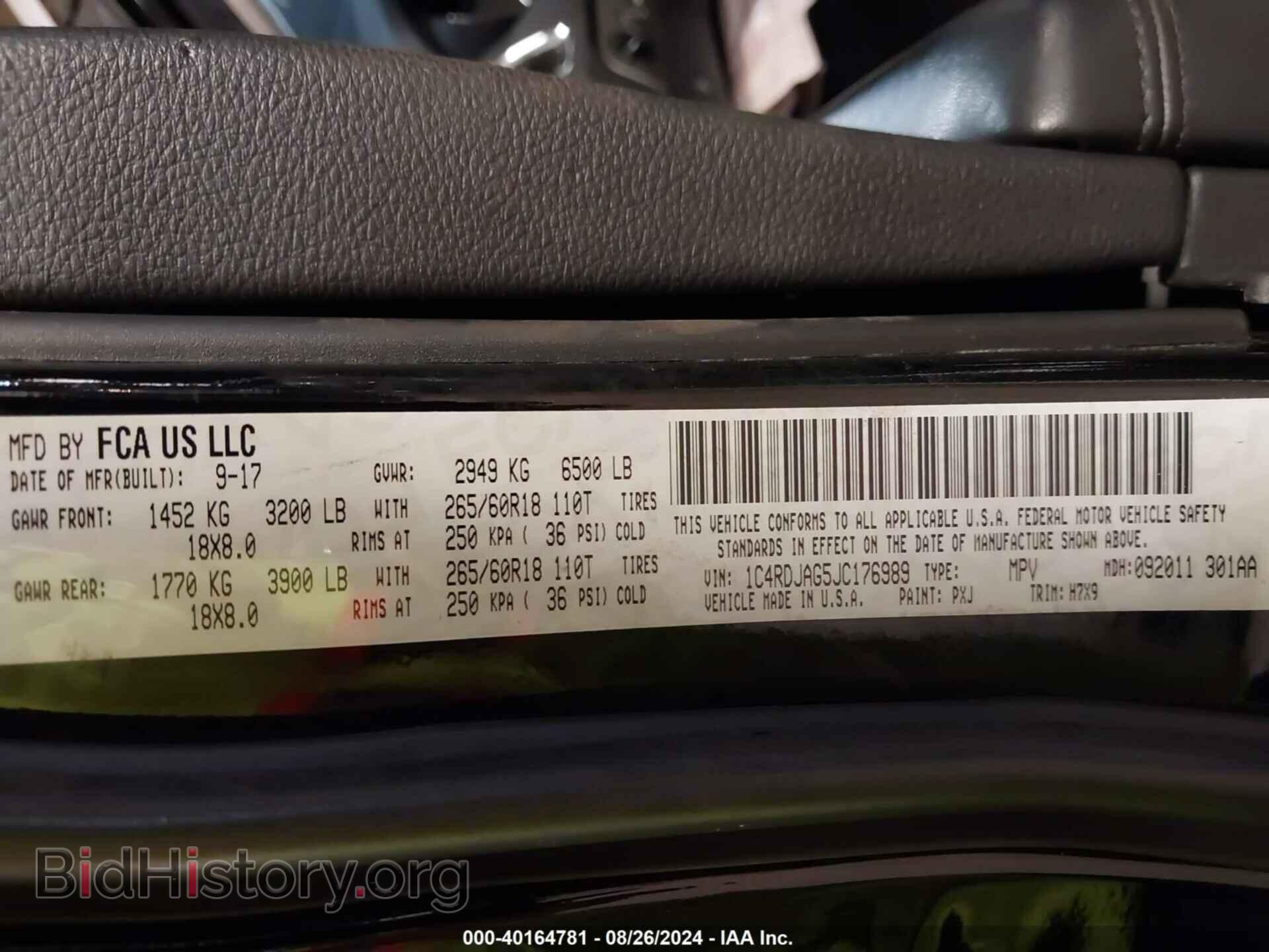 2018 DODGE DURANGO - VIN: 1C4RDJAG5JC176989 - Фото 9