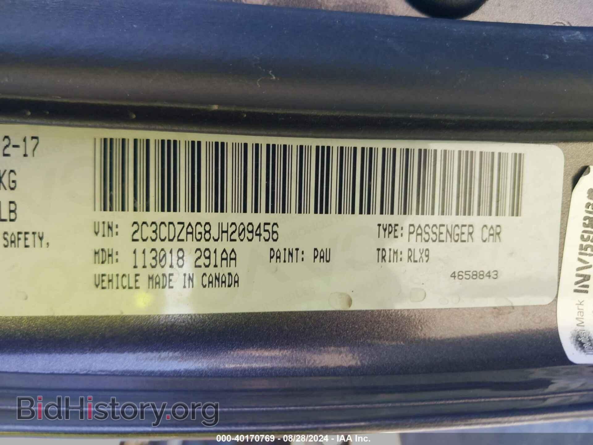 2018 DODGE CHALLENGER - VIN: 2C3CDZAG8JH209456 - Photo 9