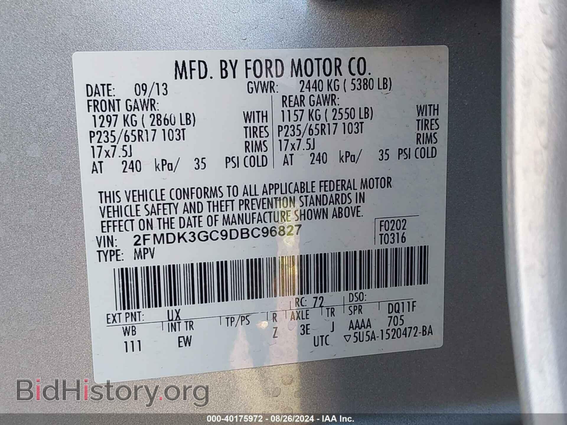 2013 FORD EDGE - VIN: 2FMDK3GC9DBC96827 - Photo 9