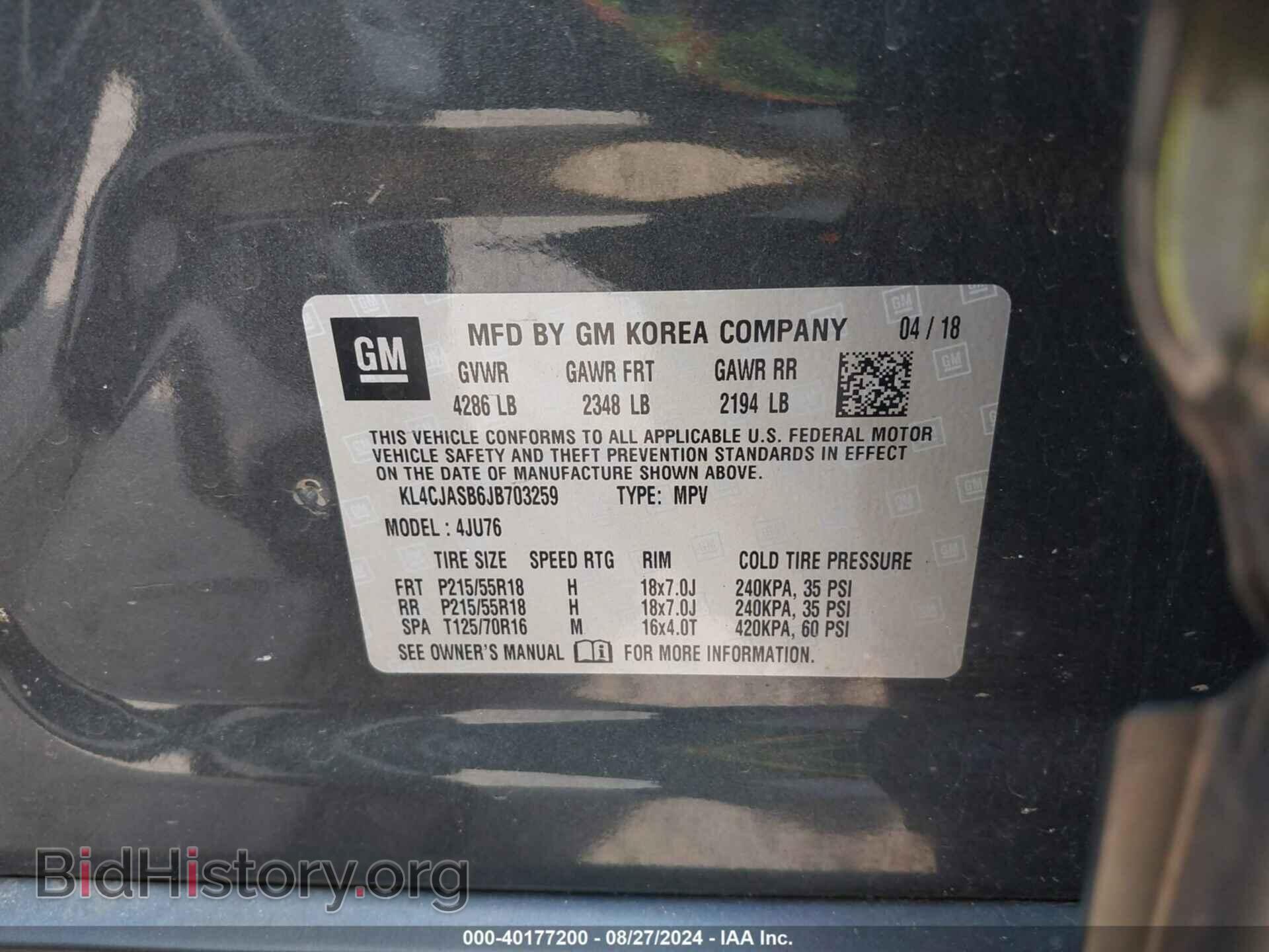 2018 BUICK ENCORE - VIN: KL4CJASB6JB703259 - Photo 9