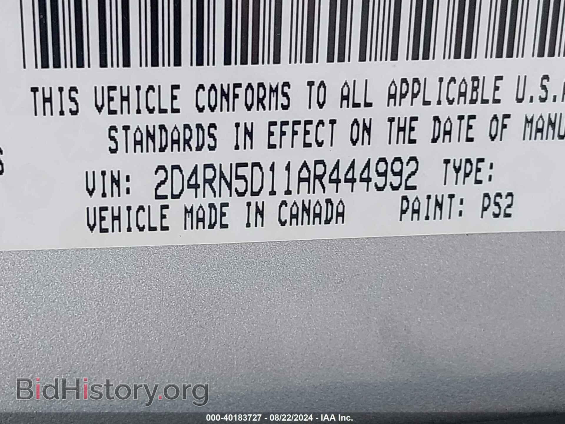2010 DODGE GRAND CARAVAN - VIN: 2D4RN5D11AR444992 - Photo 9