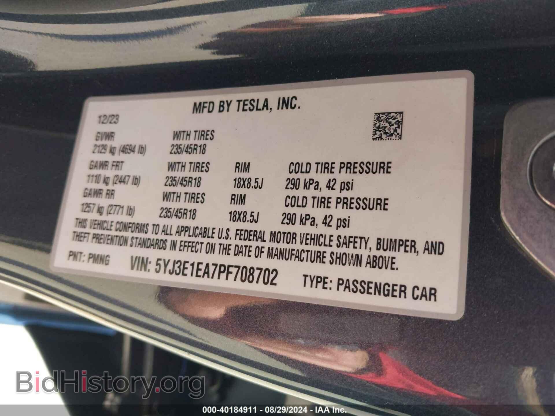 2023 TESLA MODEL 3 - VIN: 5YJ3E1EA7PF708702 - Фото 9