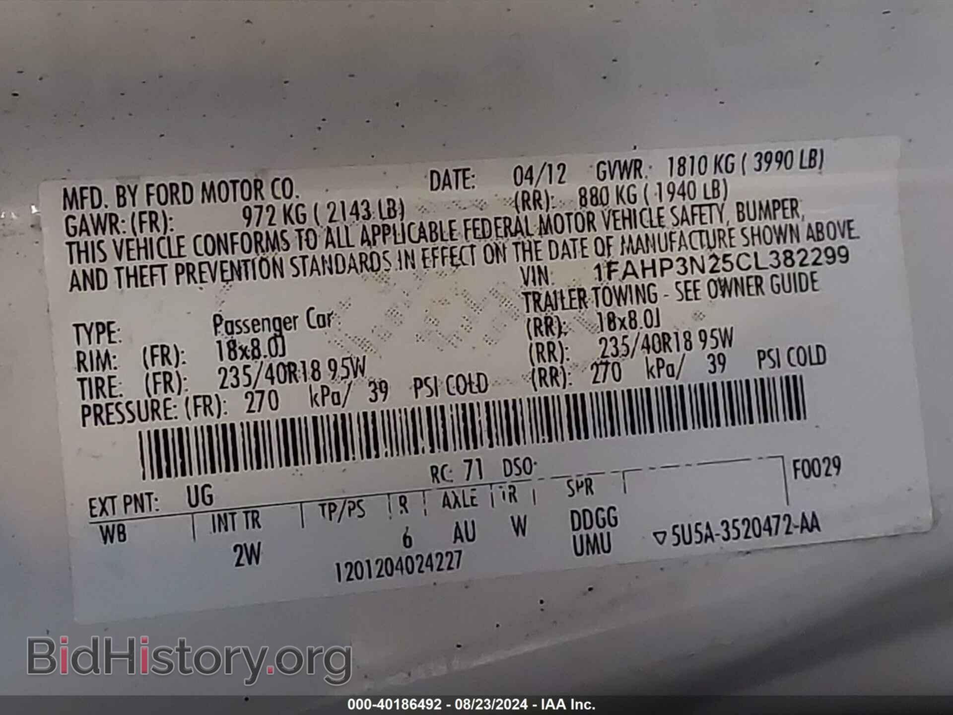 2012 FORD FOCUS - VIN: 1FAHP3N25CL382299 - Photo 9