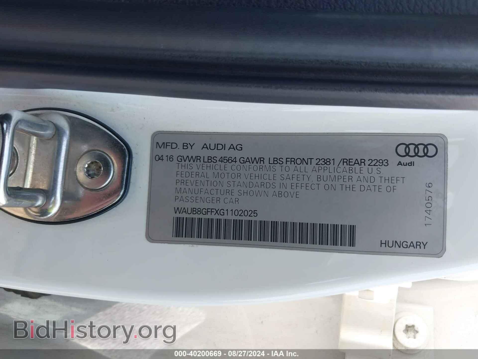 2016 AUDI A3 - VIN: WAUB8GFFXG1102025 - Фото 9