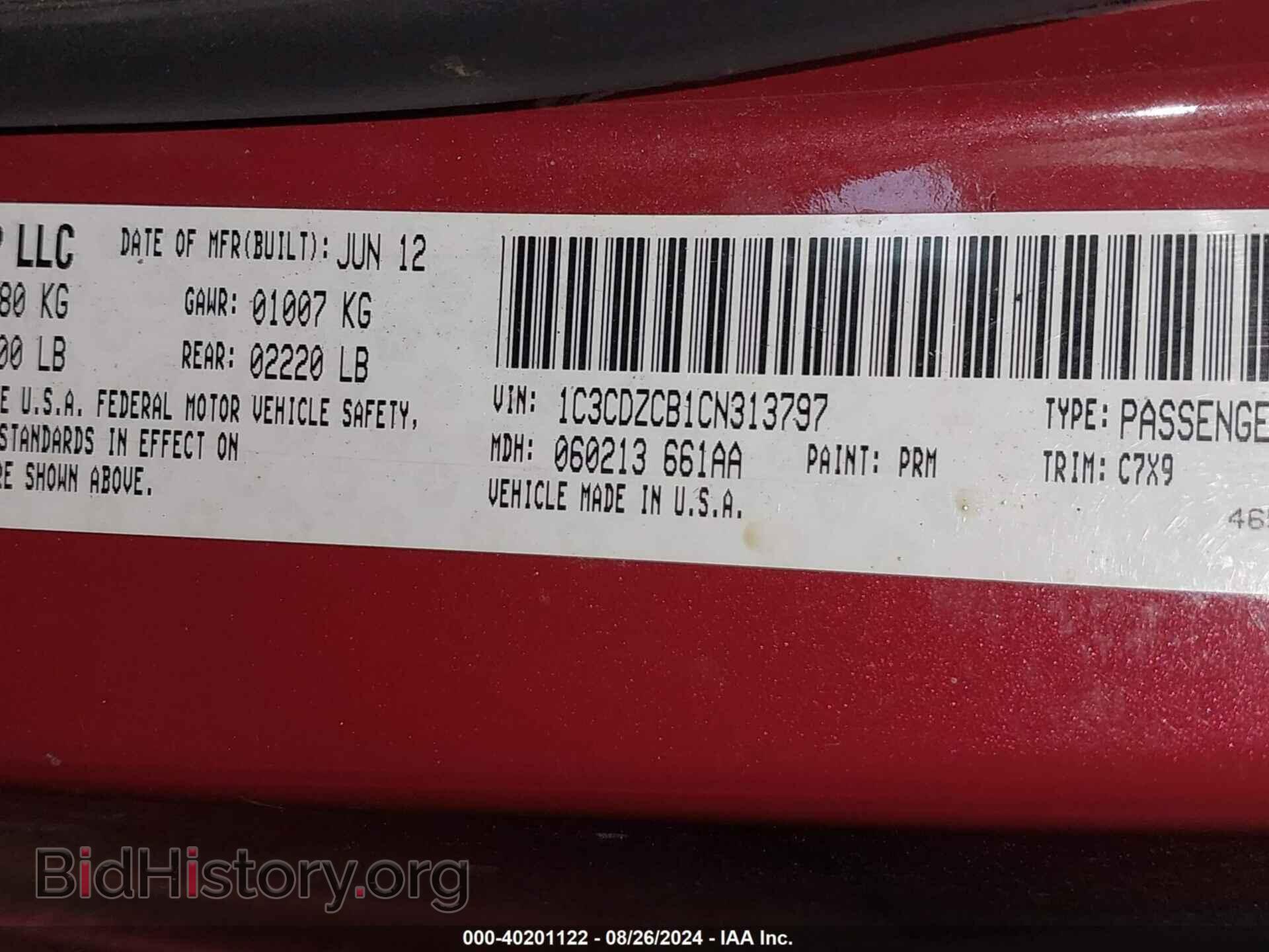 2012 DODGE AVENGER - VIN: 1C3CDZCB1CN313797 - Photo 9