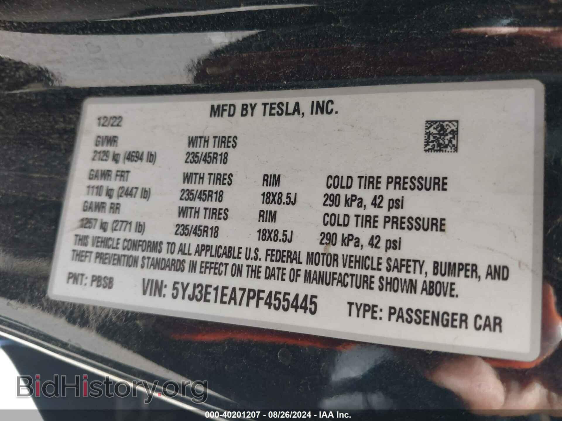 2023 TESLA MODEL 3 - VIN: 5YJ3E1EA7PF455445 - Фото 9
