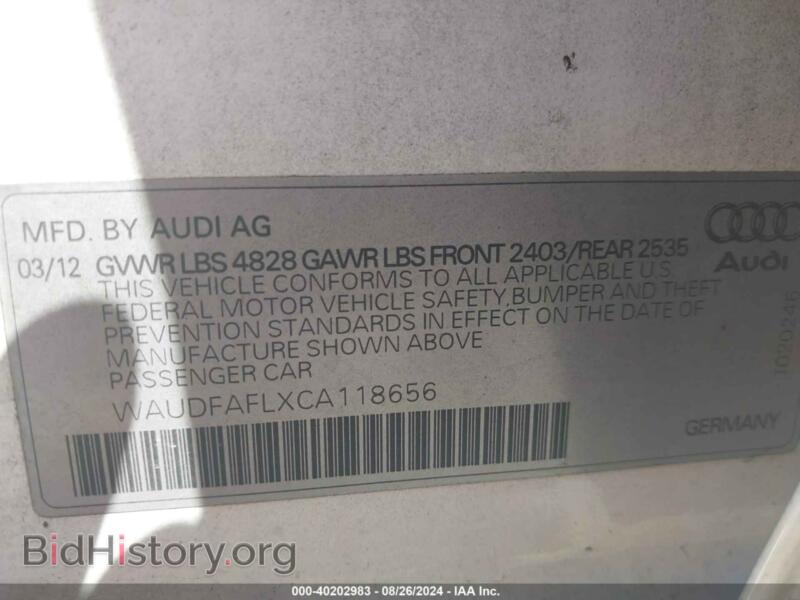 2012 Audi A4 (VIN WAUDFAFLXCA118656) — фото 9 из 11
