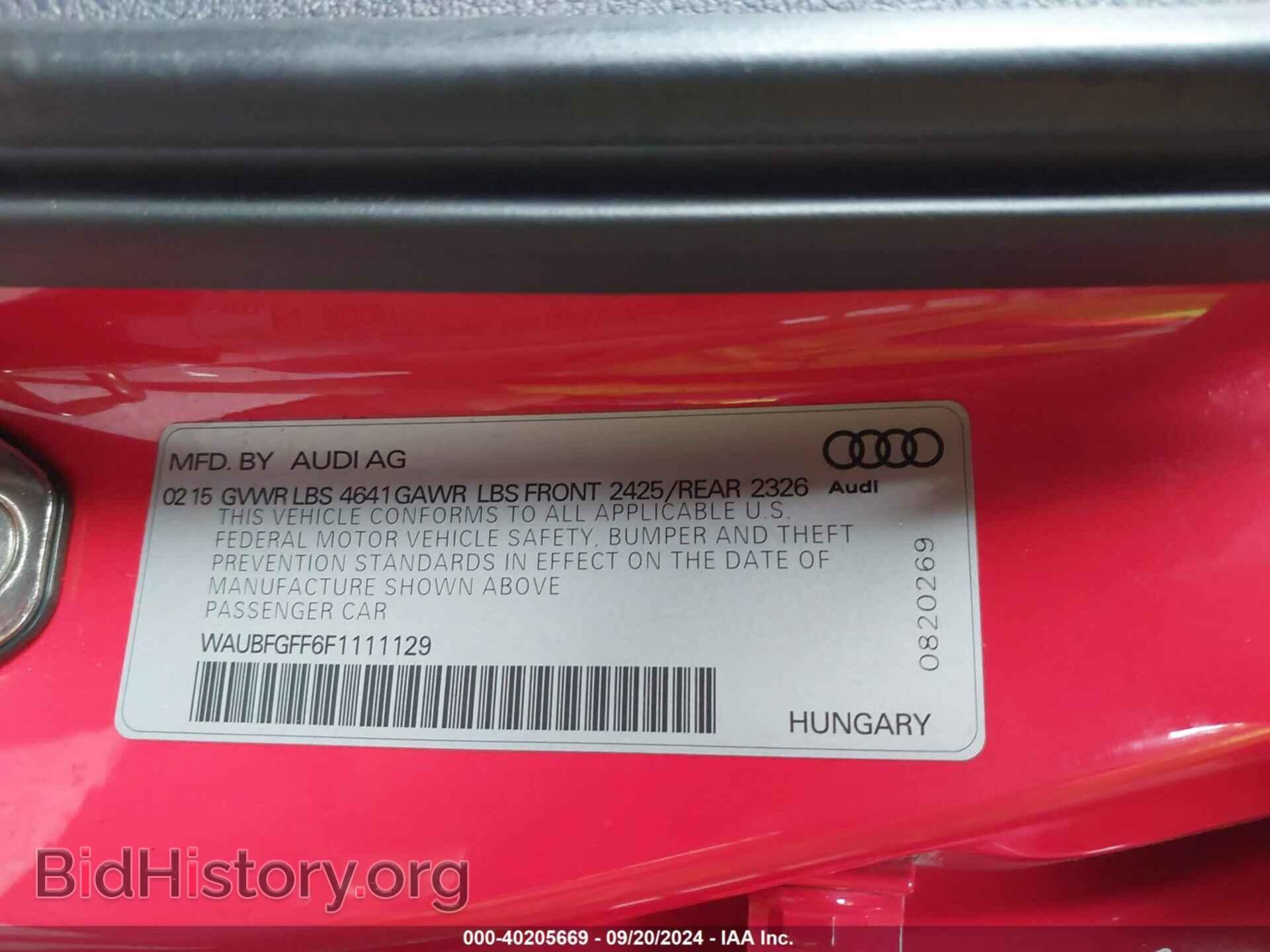 2015 AUDI S3 - VIN: WAUBFGFF6F1111129 - Фото 9