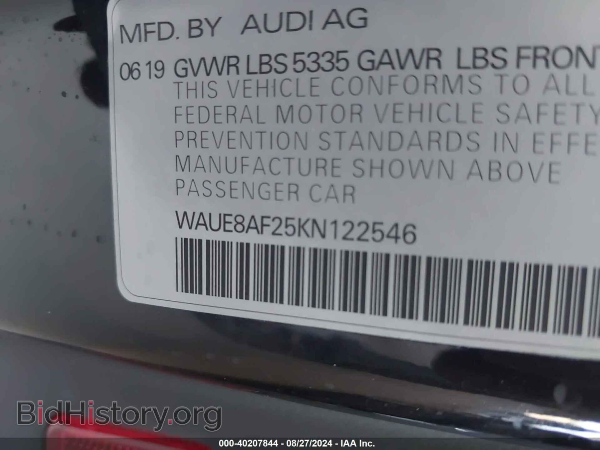 2019 AUDI A6 - VIN: WAUE8AF25KN122546 - Фото 9