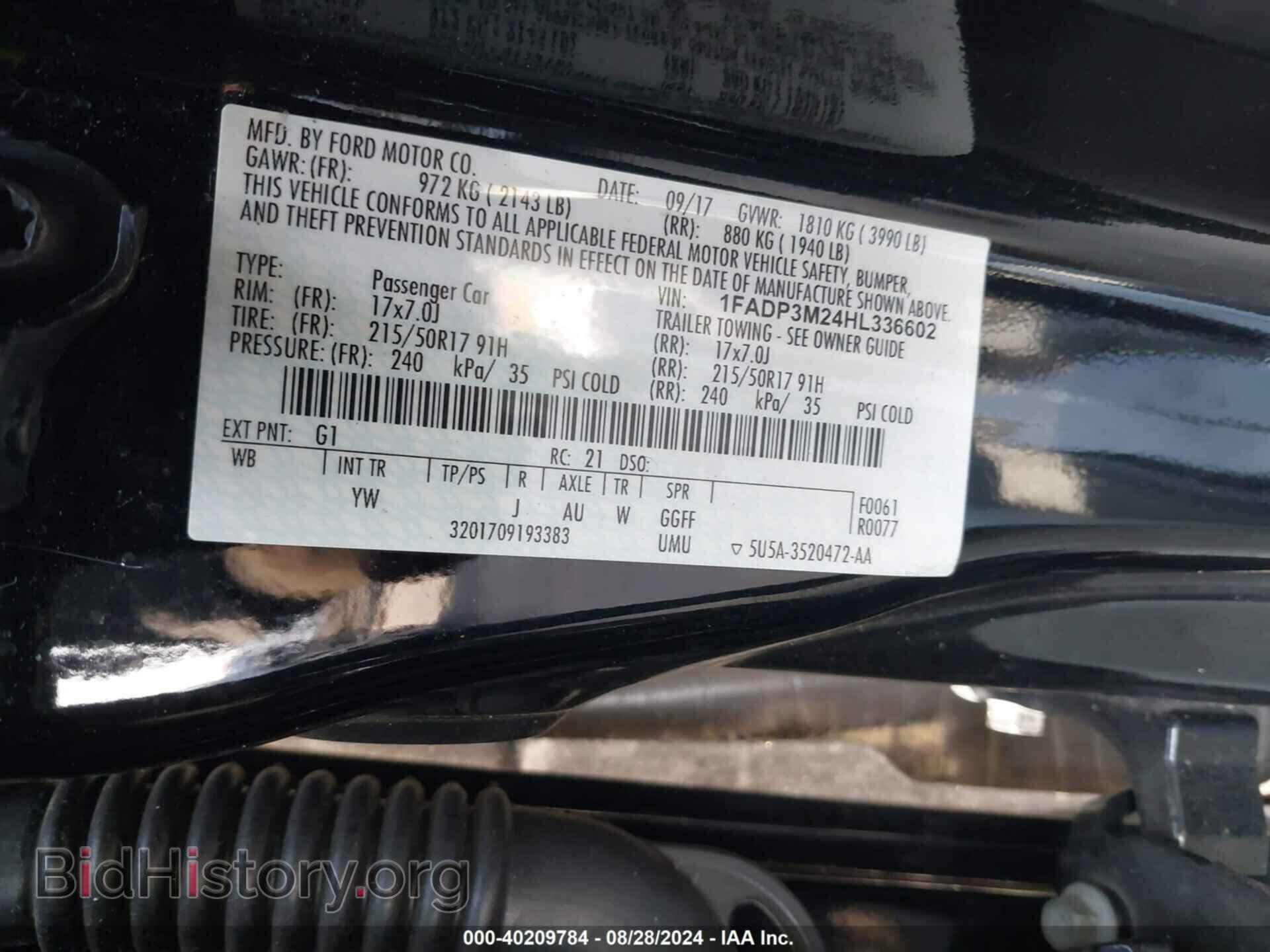 2017 FORD FOCUS - VIN: 1FADP3M24HL336602 - Фото 9