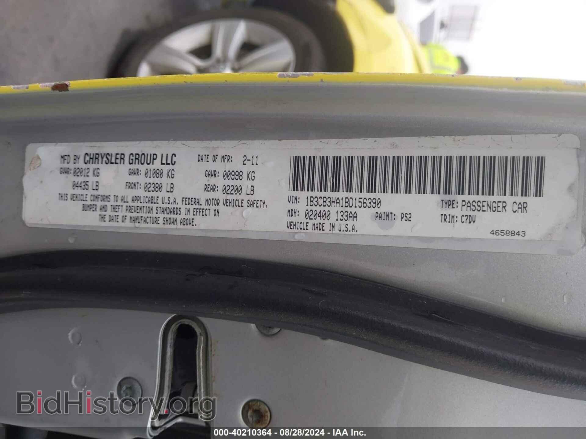 2011 DODGE CALIBER - VIN: 1B3CB3HA1BD156390 - Фото 9