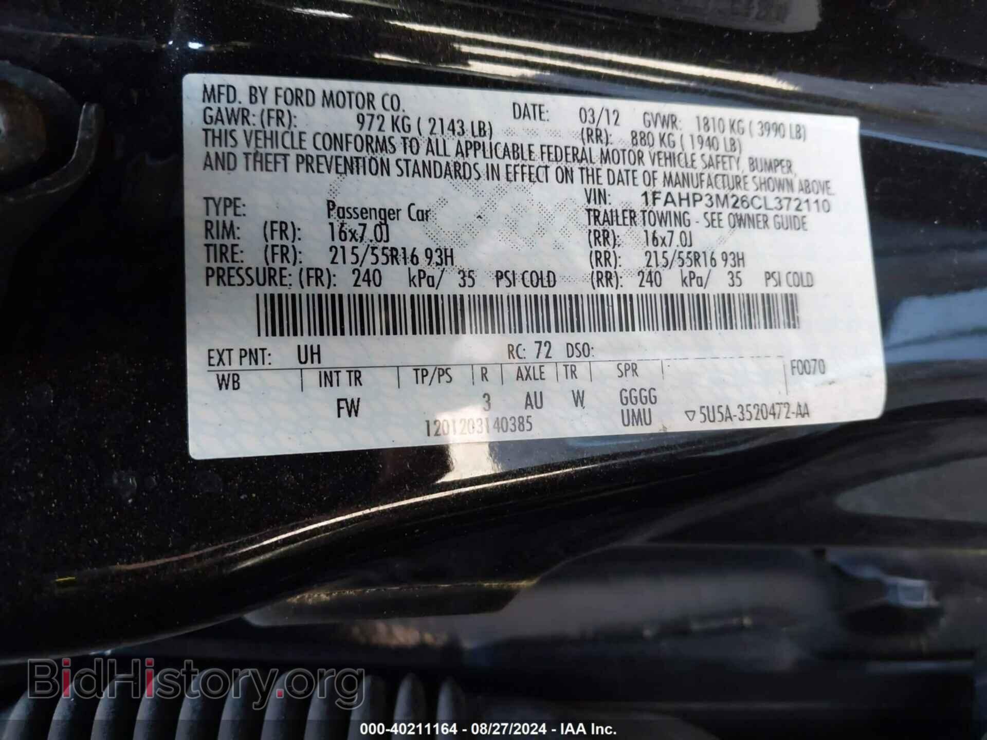 2012 FORD FOCUS - VIN: 1FAHP3M26CL372110 - Photo 9