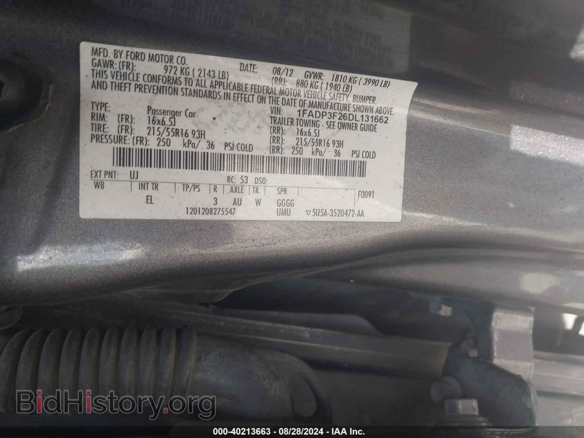 2013 FORD FOCUS - VIN: 1FADP3F26DL131662 - Фото 9