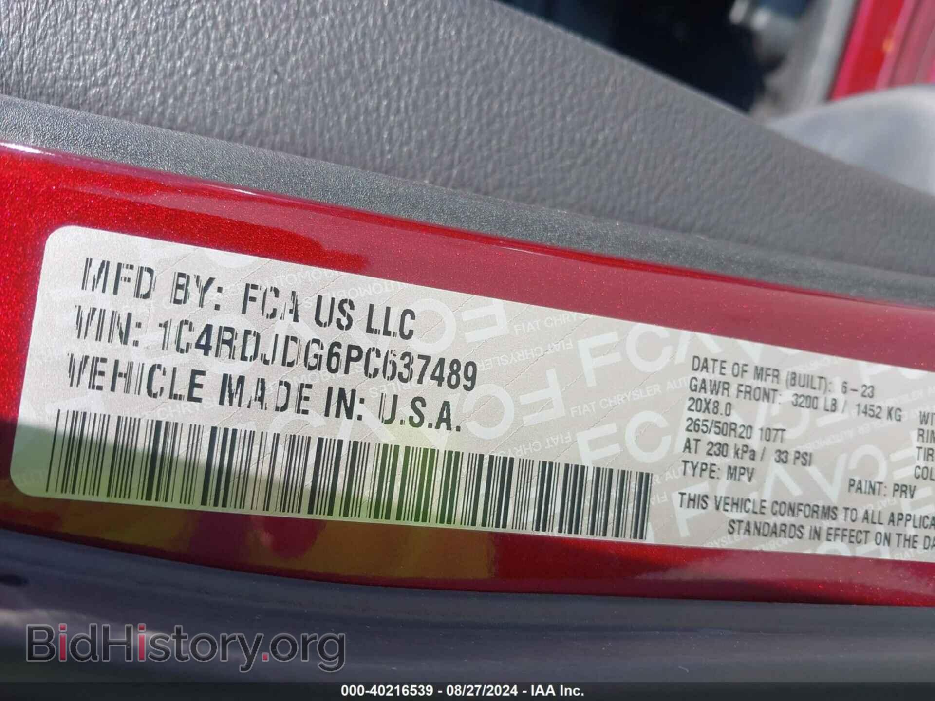 2023 DODGE DURANGO - VIN: 1C4RDJDG6PC637489 - Фото 9