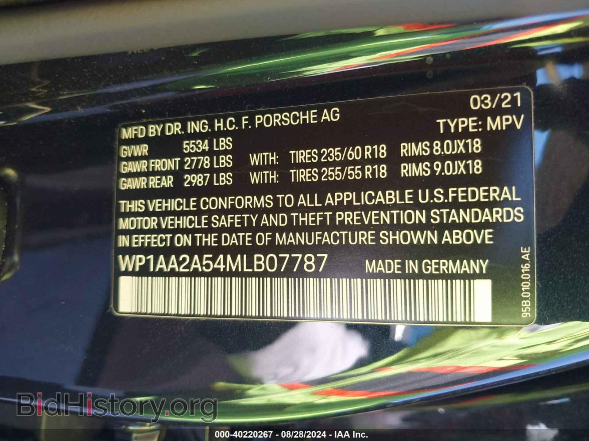 2021 PORSCHE MACAN - VIN: WP1AA2A54MLB07787 - Photo 9