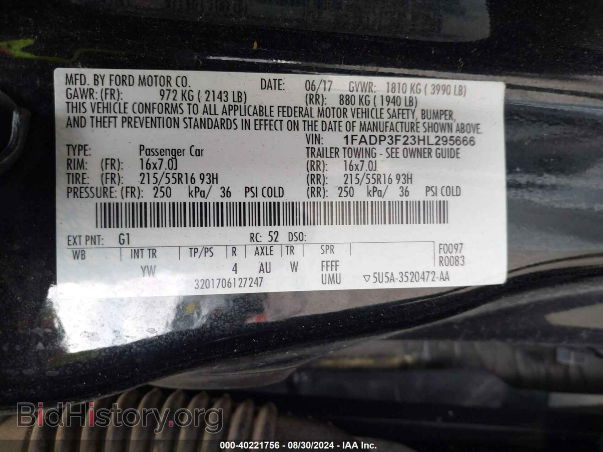 2017 FORD FOCUS - VIN: 1FADP3F23HL295666 - Фото 9