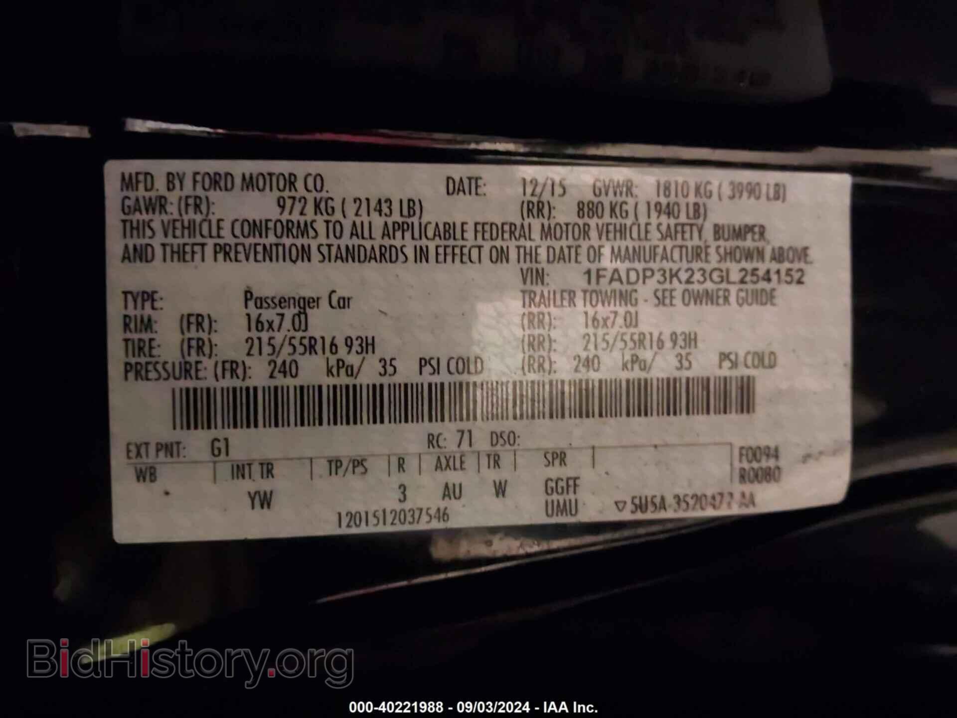 2016 FORD FOCUS - VIN: 1FADP3K23GL254152 - Photo 9