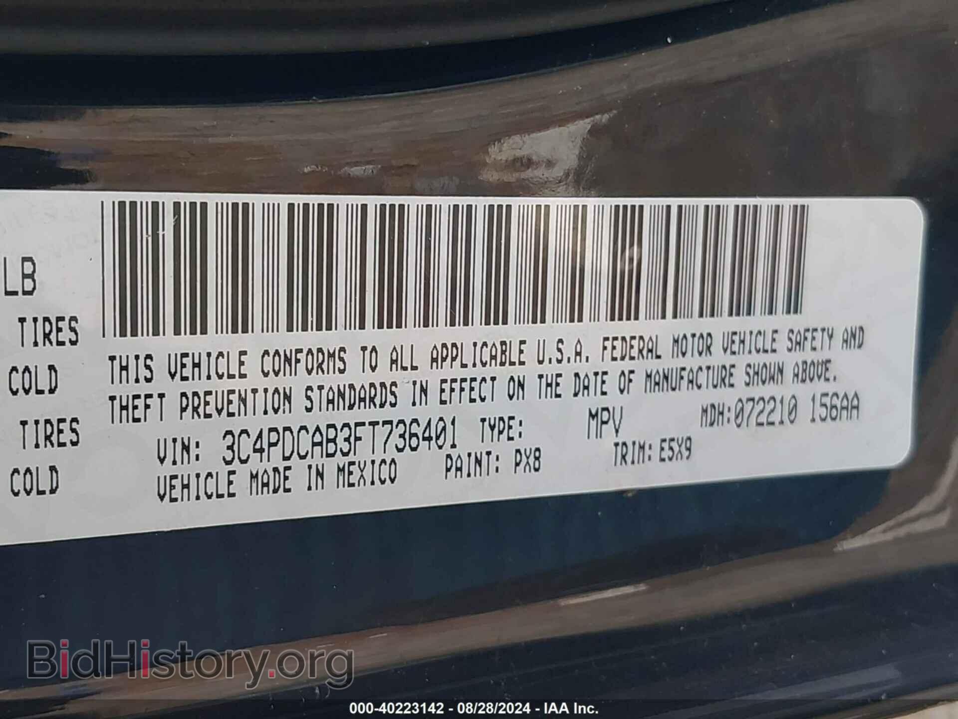 2015 DODGE JOURNEY - VIN: 3C4PDCAB3FT736401 - Photo 9