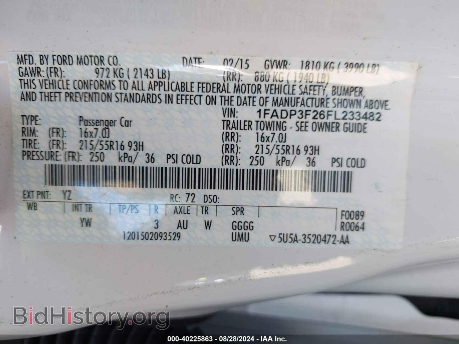 2015 FORD FOCUS - VIN: 1FADP3F26FL233482 - Фото 9