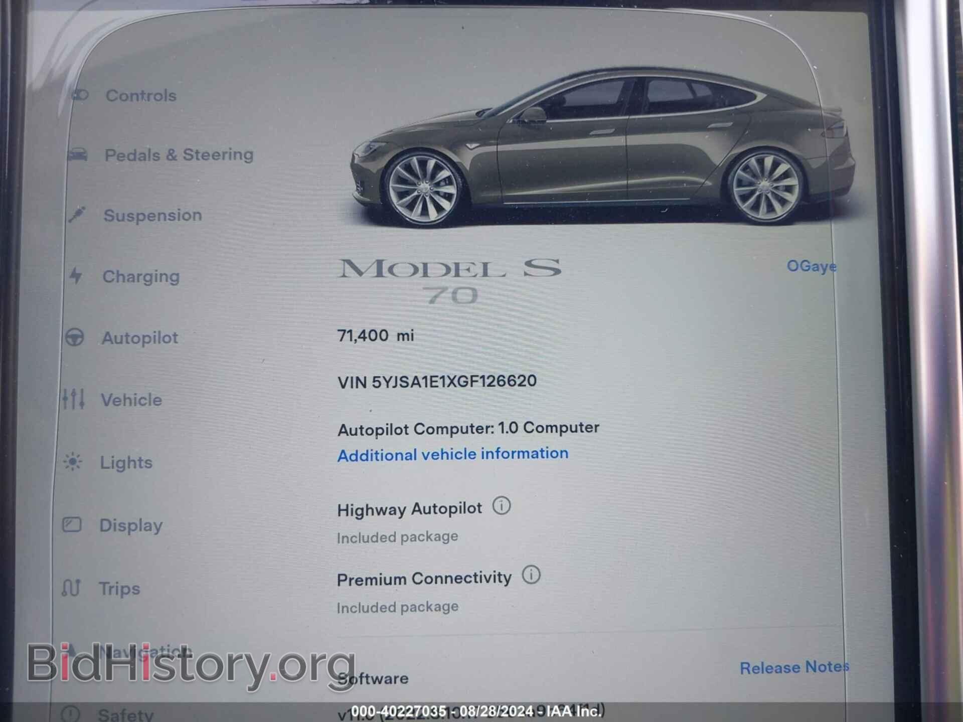 2016 TESLA MODEL S - VIN: 5YJSA1E1XGF126620 - Photo 7