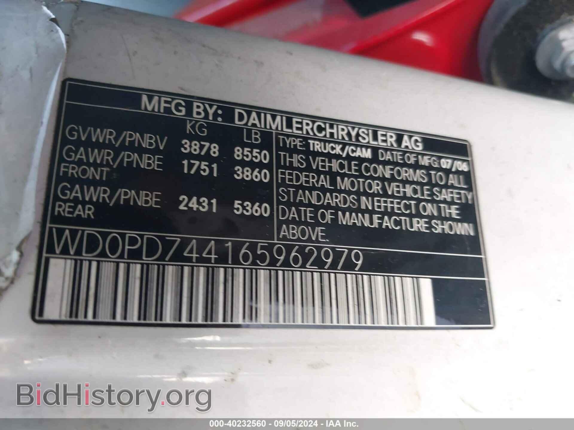 2006 DODGE SPRINTER VAN 2500 - VIN: WD0PD744165962979 - Photo 9