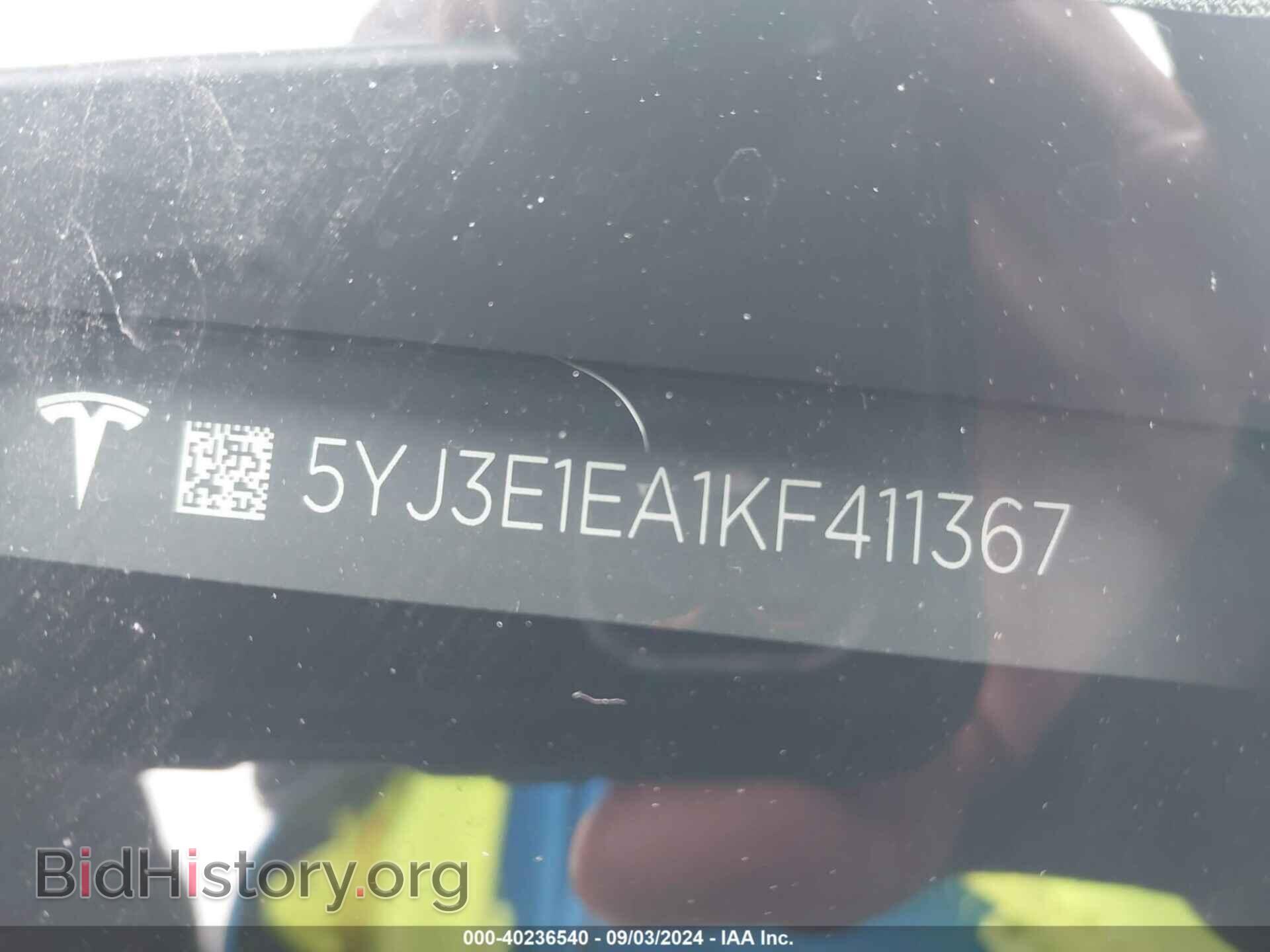 2019 TESLA MODEL 3 - VIN: 5YJ3E1EA1KF411367 - Фото 9
