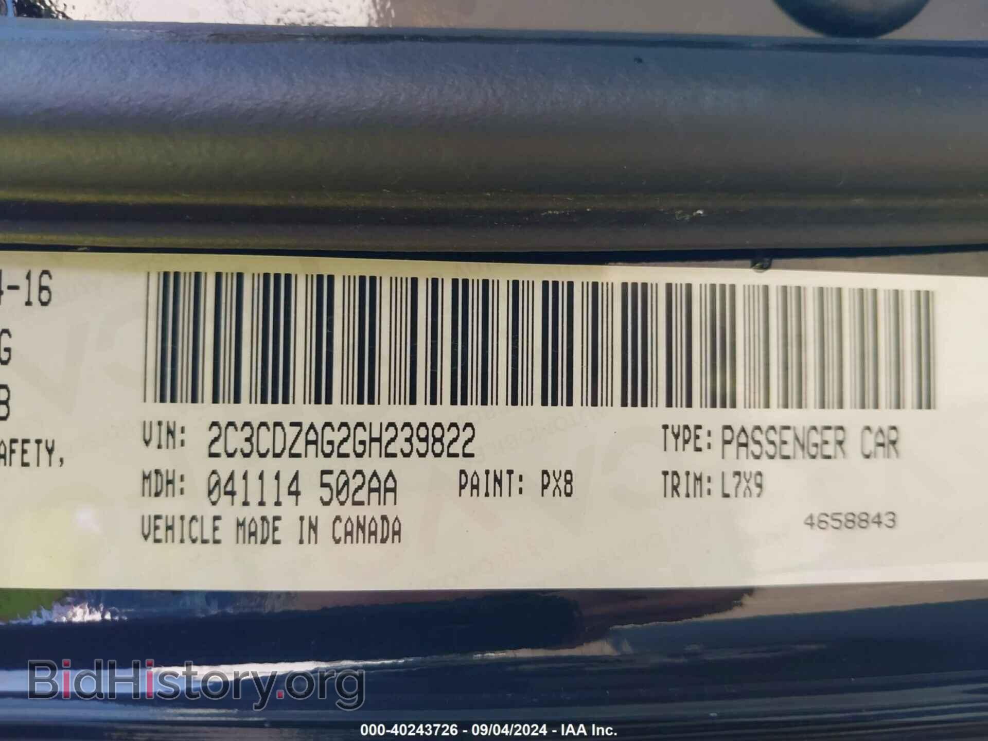 2016 DODGE CHALLENGER - VIN: 2C3CDZAG2GH239822 - Photo 9