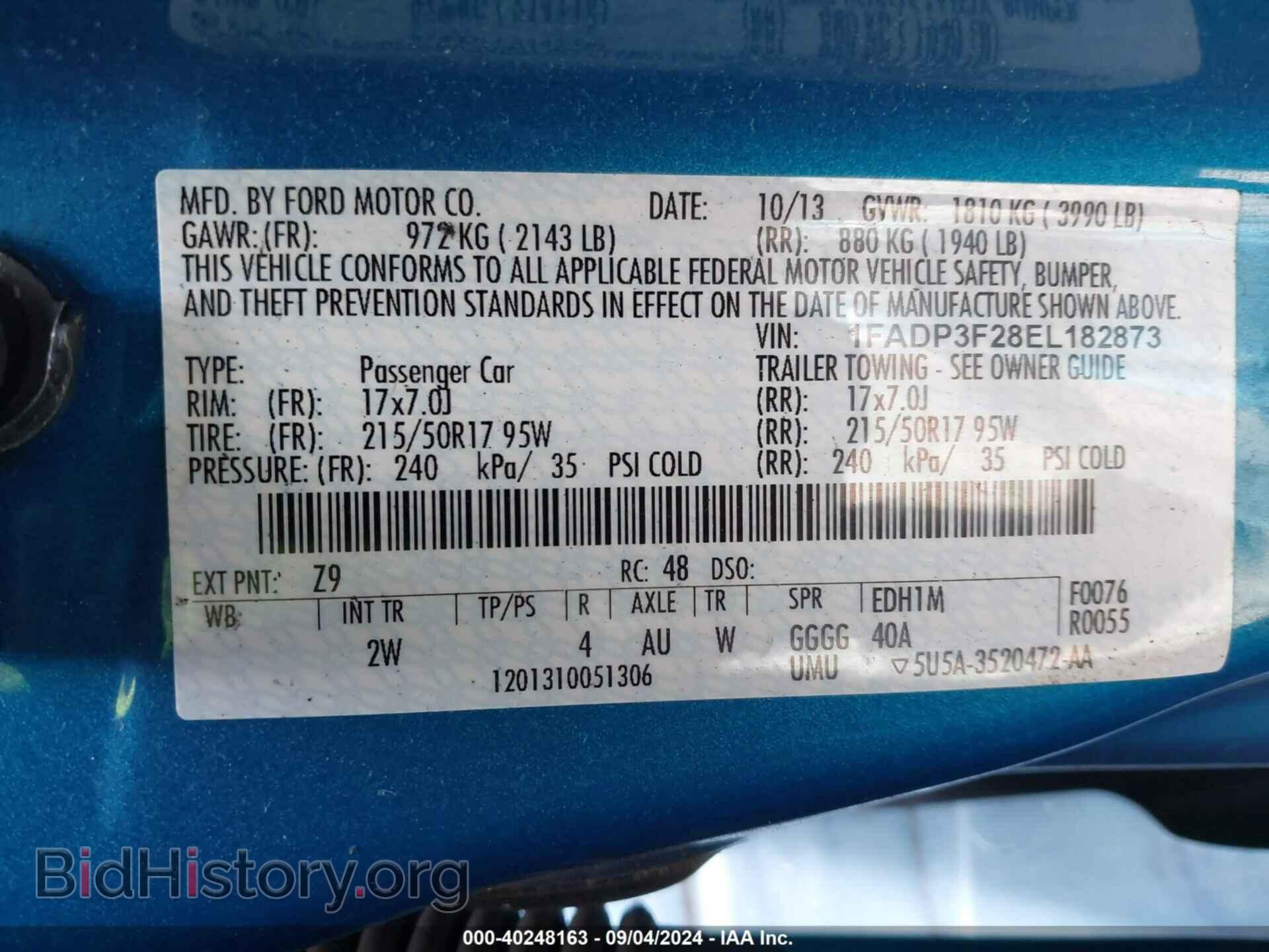 2014 FORD FOCUS - VIN: 1FADP3F28EL182873 - Photo 9