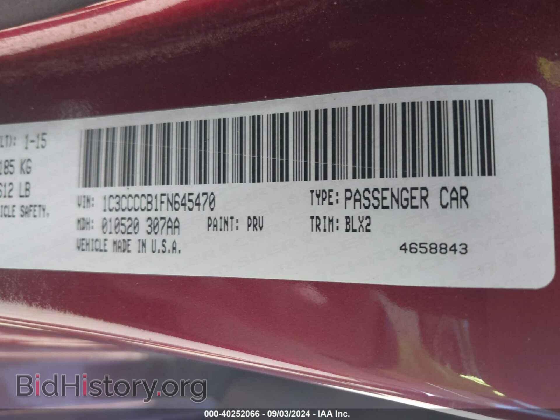 2015 CHRYSLER 200 - VIN: 1C3CCCCB1FN645470 - Фото 9