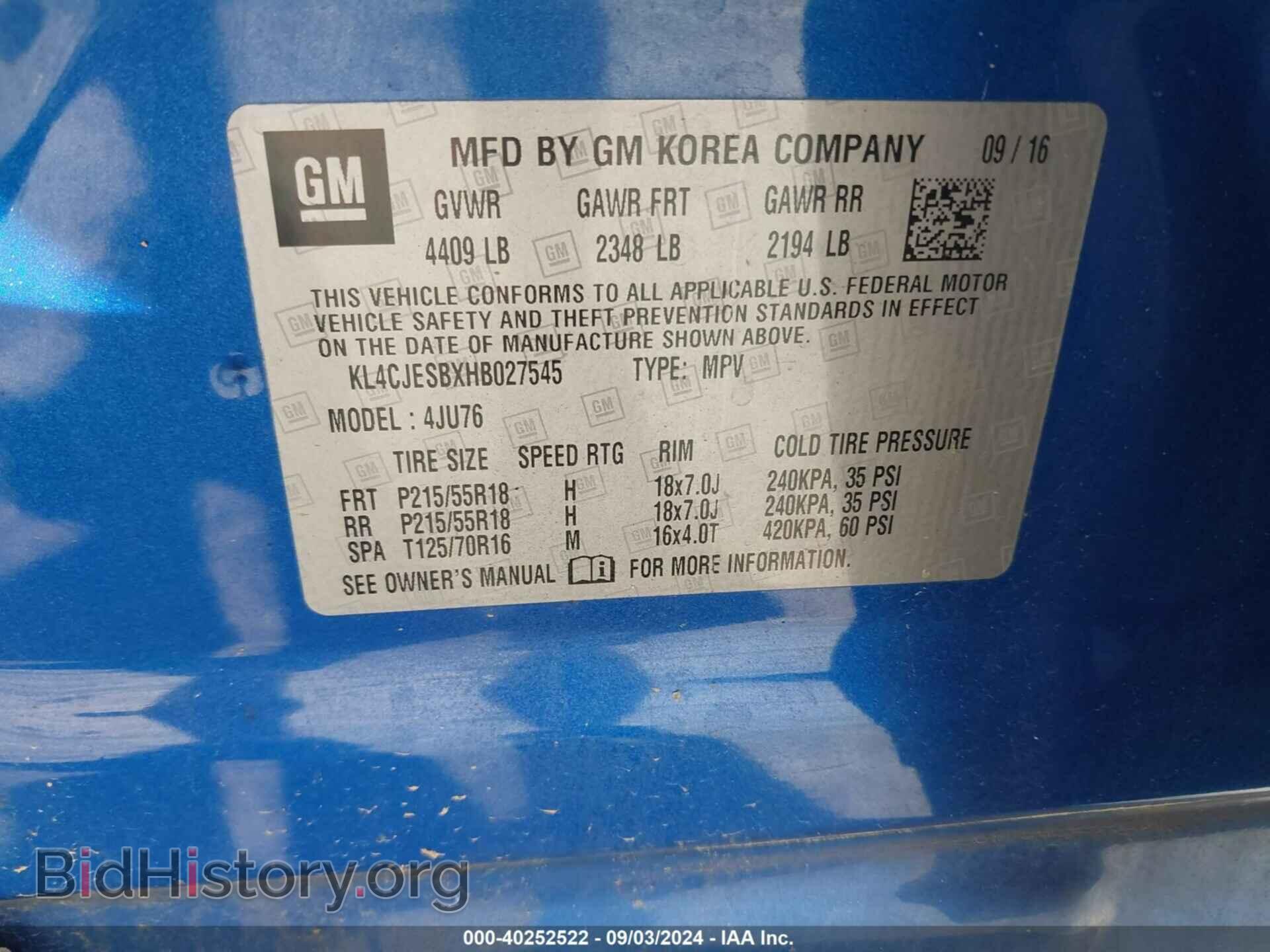 2017 BUICK ENCORE - VIN: KL4CJESBXHB027545 - Photo 9