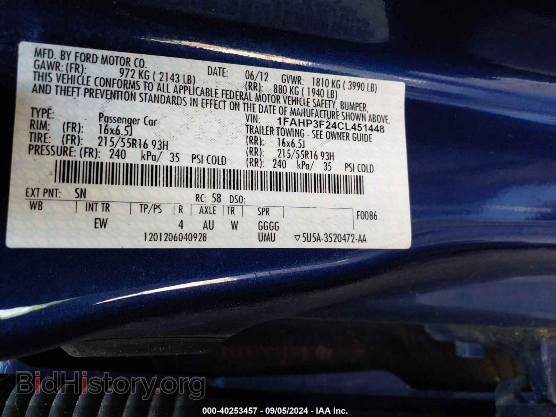 2012 FORD FOCUS - VIN: 1FAHP3F24CL451448 - Photo 9