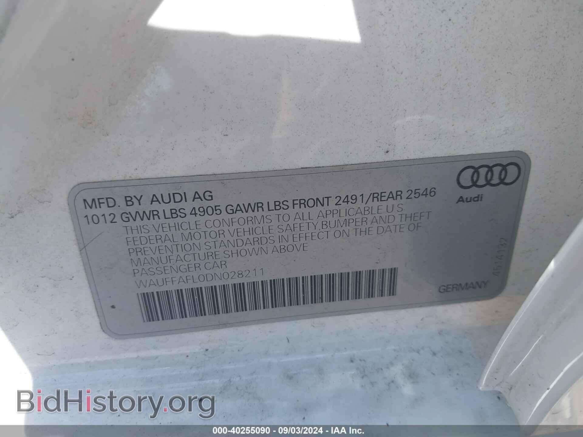 2013 AUDI A4 - VIN: WAUFFAFL0DN028211 - Фото 9