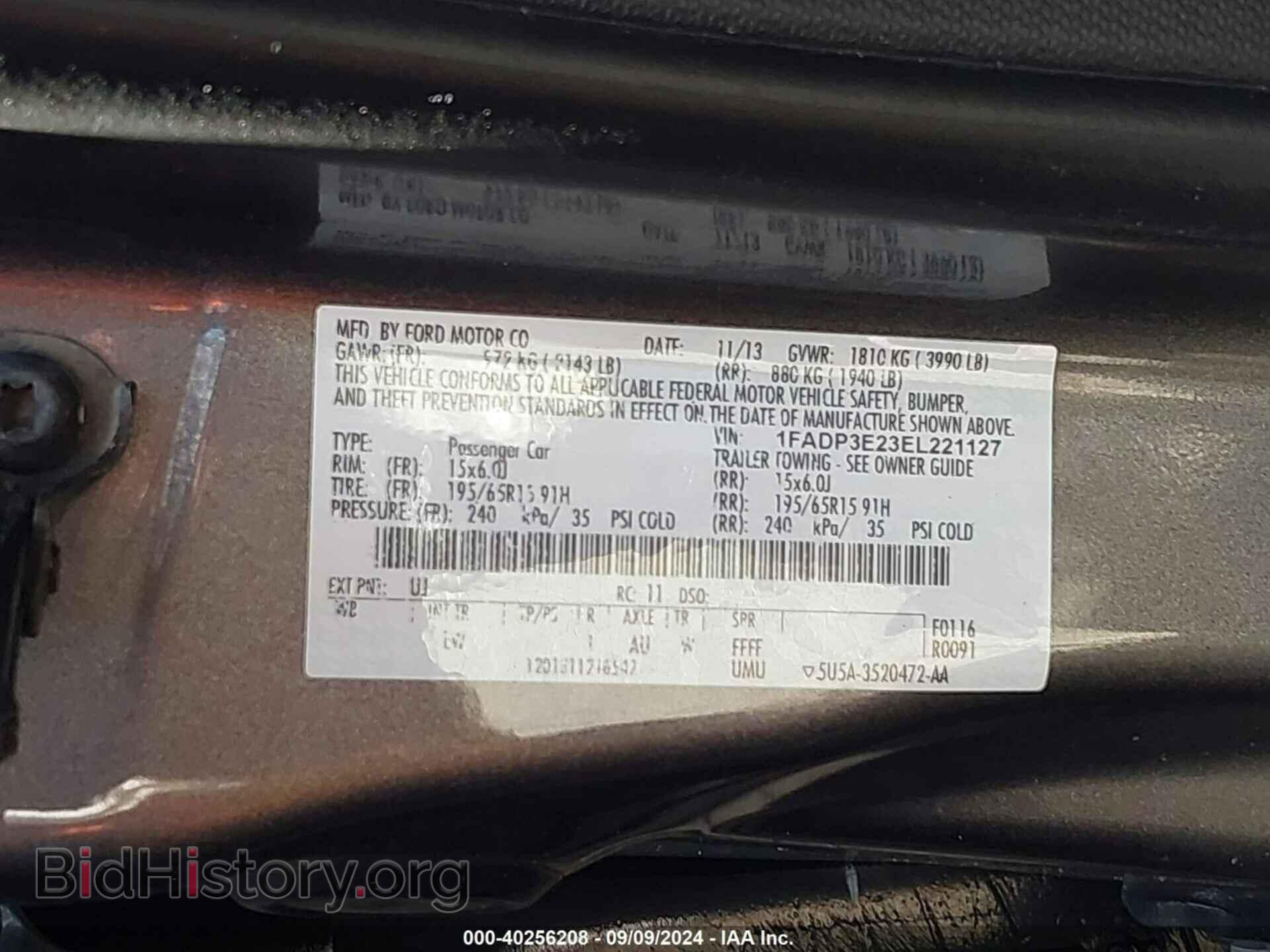 2014 FORD FOCUS - VIN: 1FADP3E23EL221127 - Фото 9