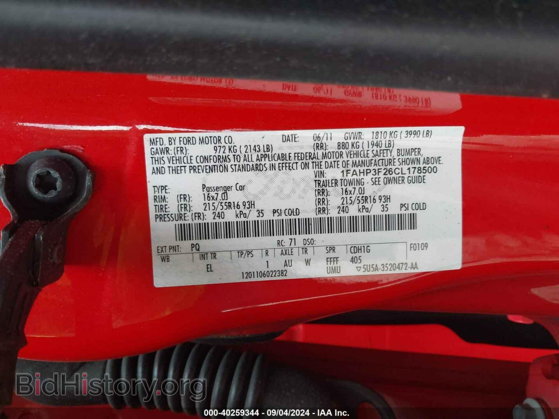 2012 FORD FOCUS - VIN: 1FAHP3F26CL178500 - Фото 9