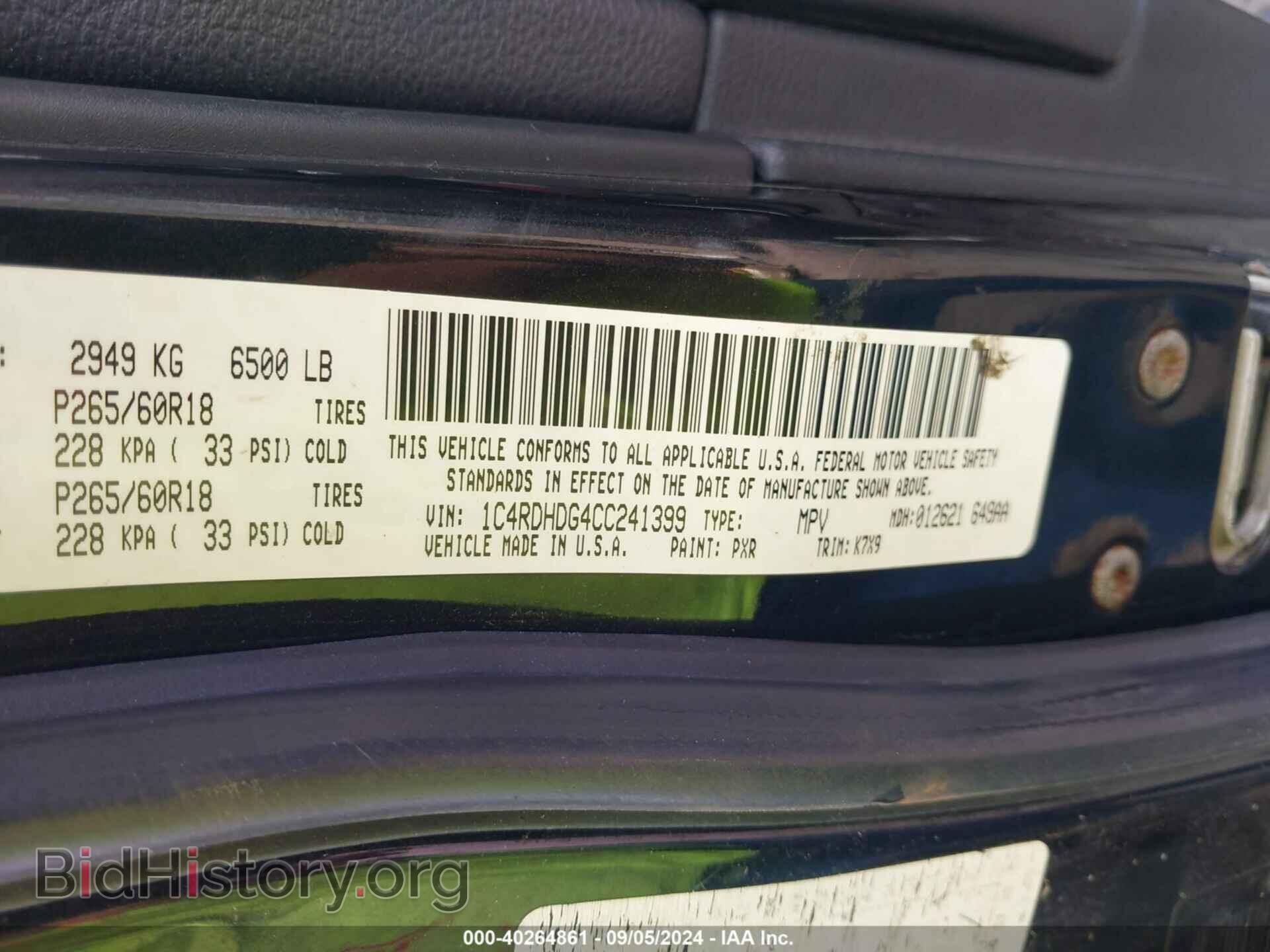2012 DODGE DURANGO - VIN: 1C4RDHDG4CC241399 - Фото 9
