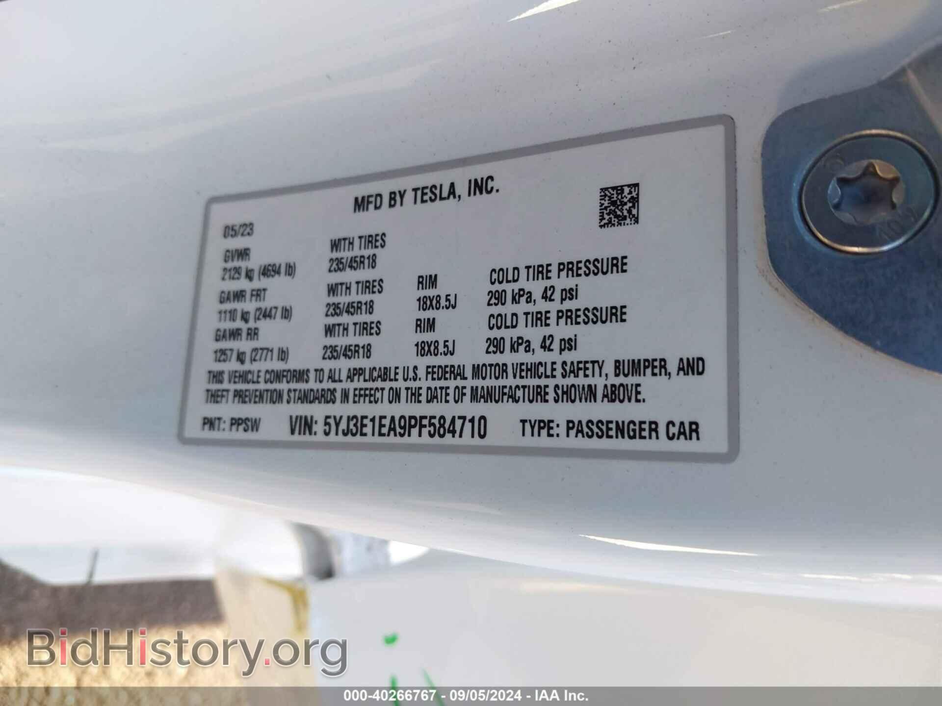 2023 TESLA MODEL 3 - VIN: 5YJ3E1EA9PF584710 - Фото 9