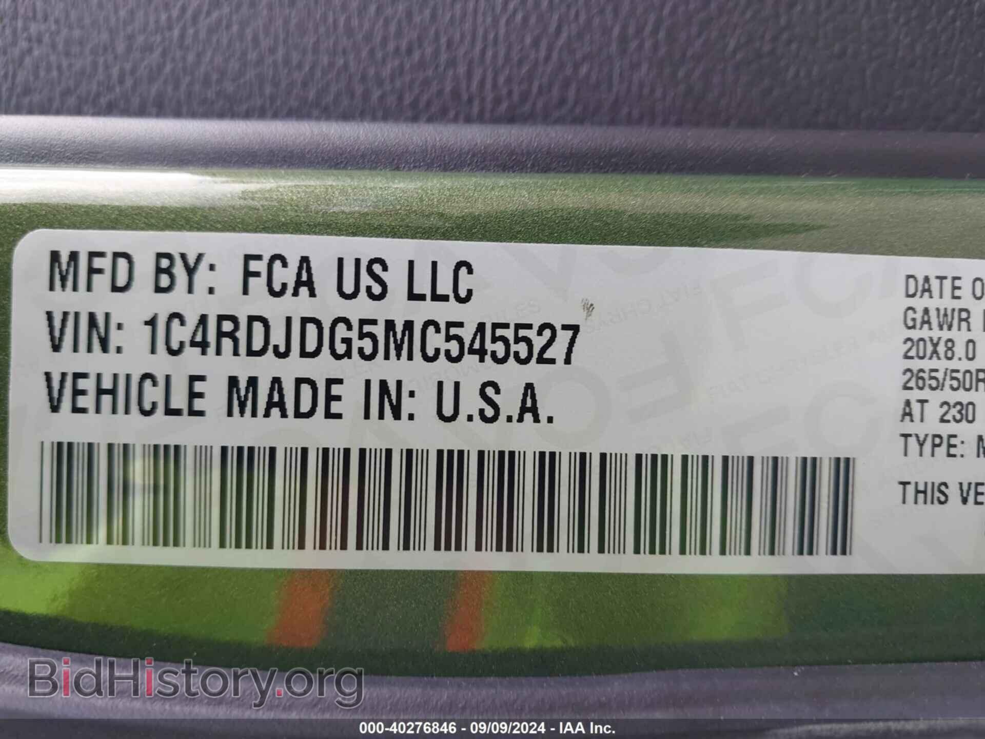 2021 DODGE DURANGO - VIN: 1C4RDJDG5MC545527 - Photo 9
