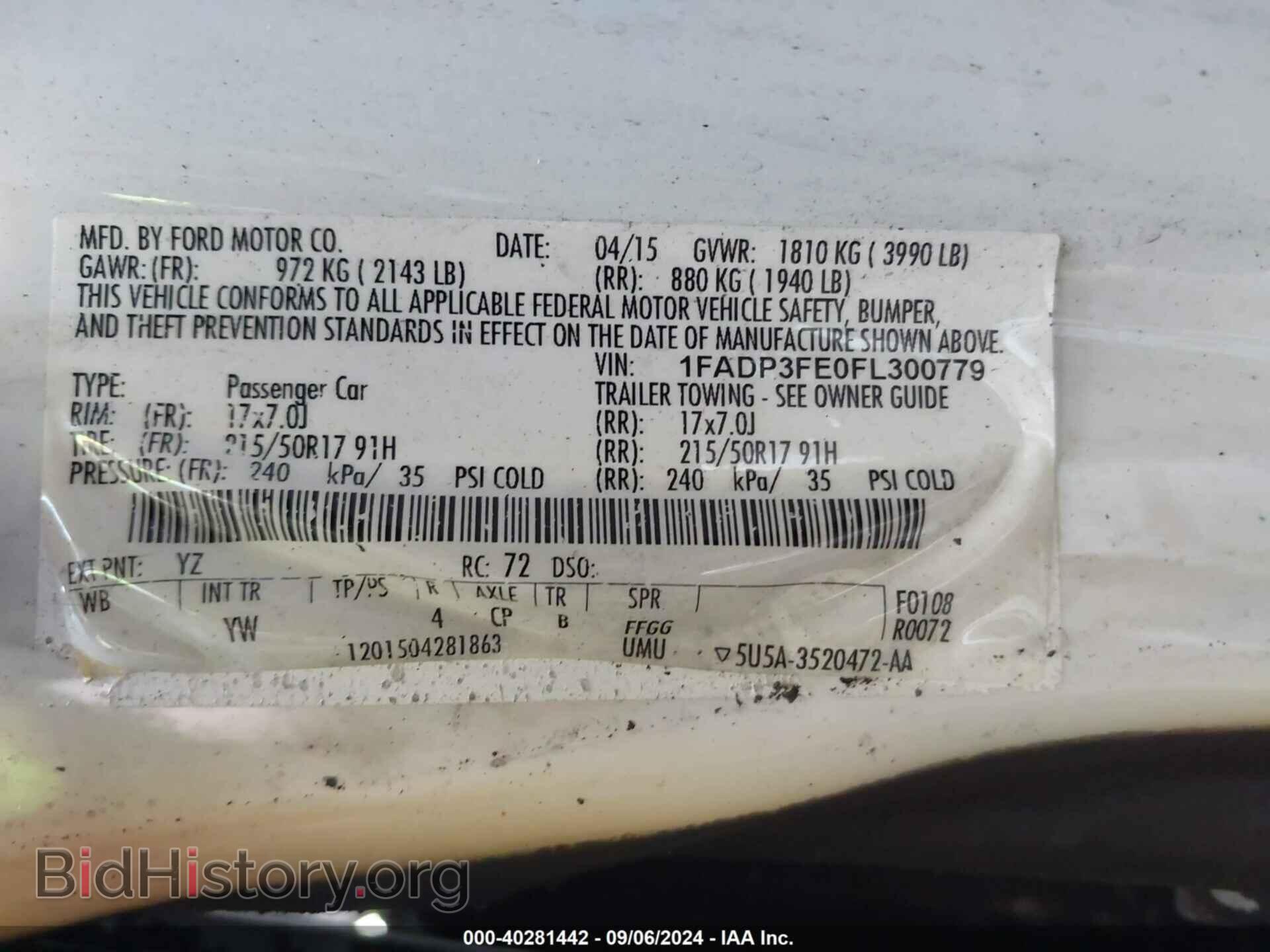 2015 FORD FOCUS - VIN: 1FADP3FE0FL300779 - Photo 9