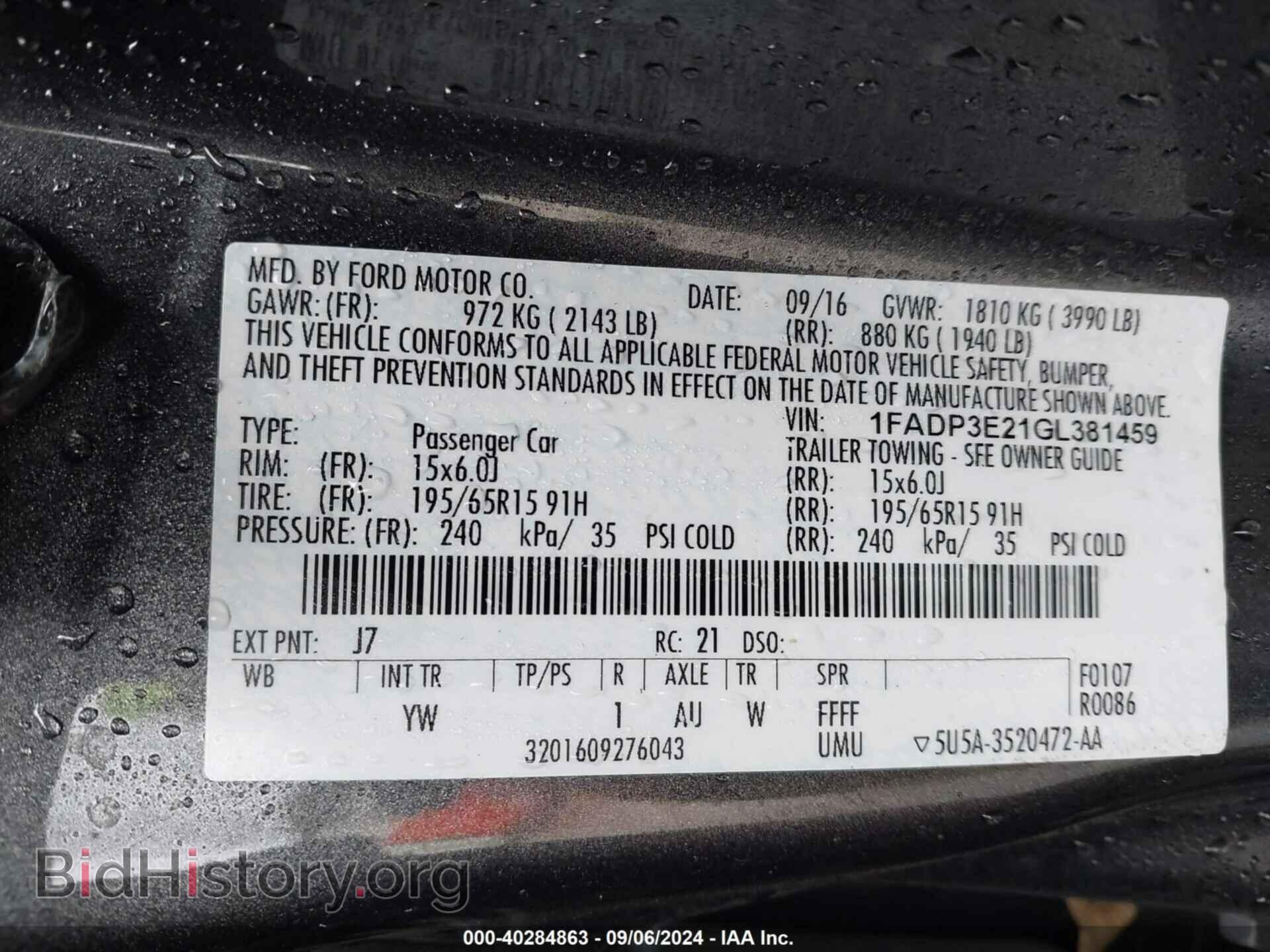 2016 FORD FOCUS - VIN: 1FADP3E21GL381459 - Photo 9