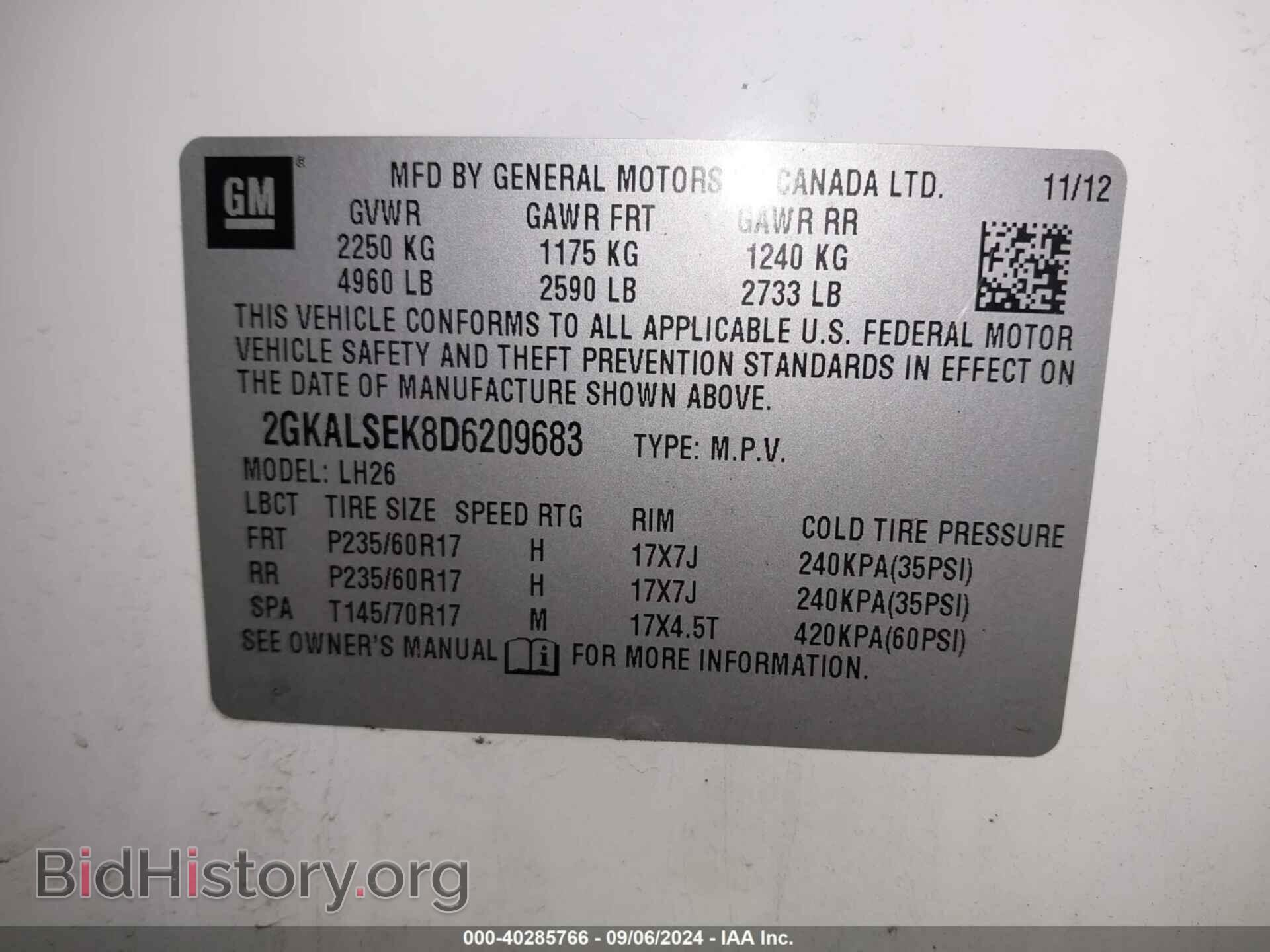 2013 GMC TERRAIN - VIN: 2GKALSEK8D6209683 - Photo 9