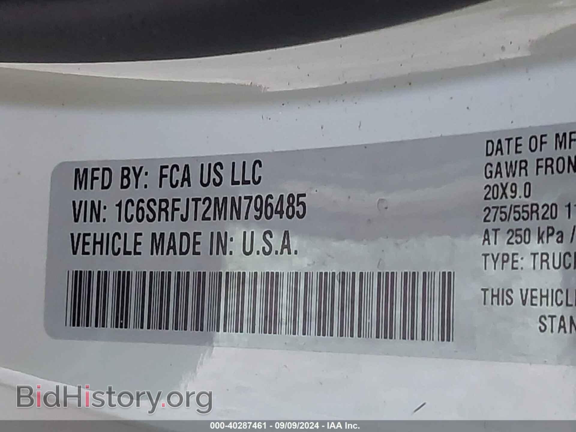 2021 RAM 1500 - VIN: 1C6SRFJT2MN796485 - Фото 9