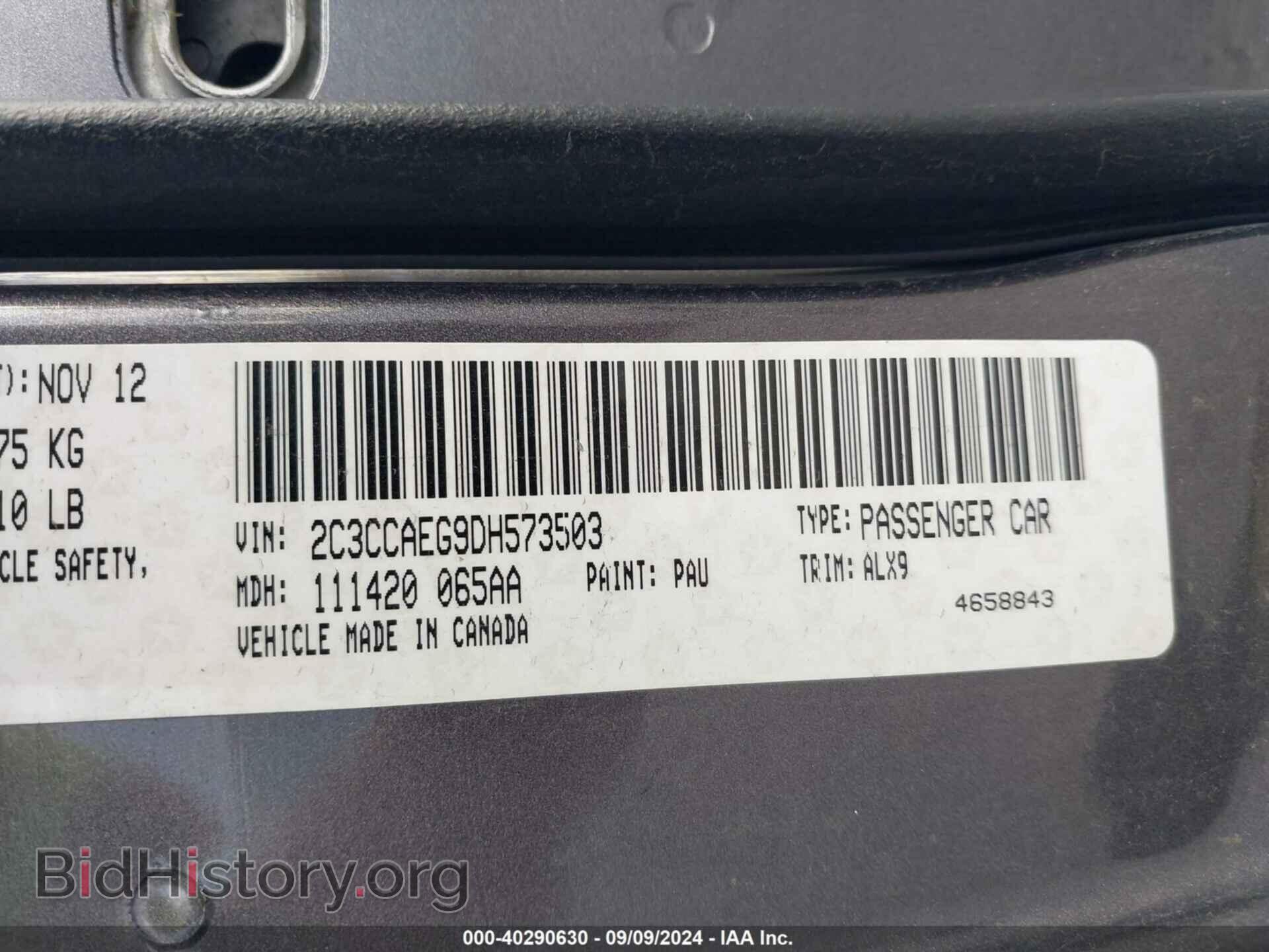 2013 CHRYSLER 300C - VIN: 2C3CCAEG9DH573503 - Фото 9