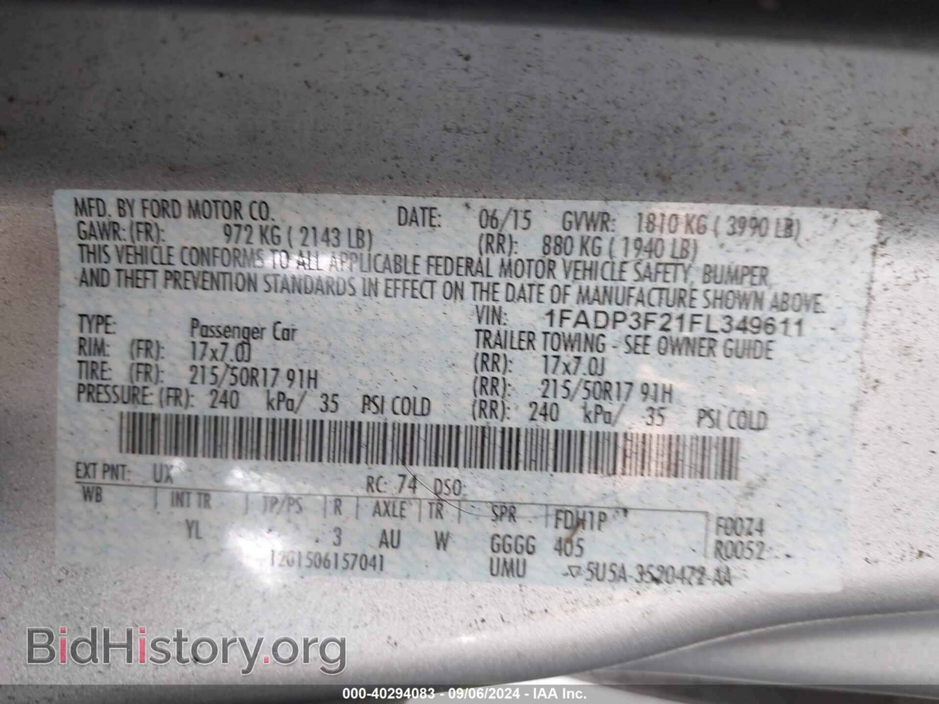 2015 FORD FOCUS - VIN: 1FADP3F21FL349611 - Photo 9