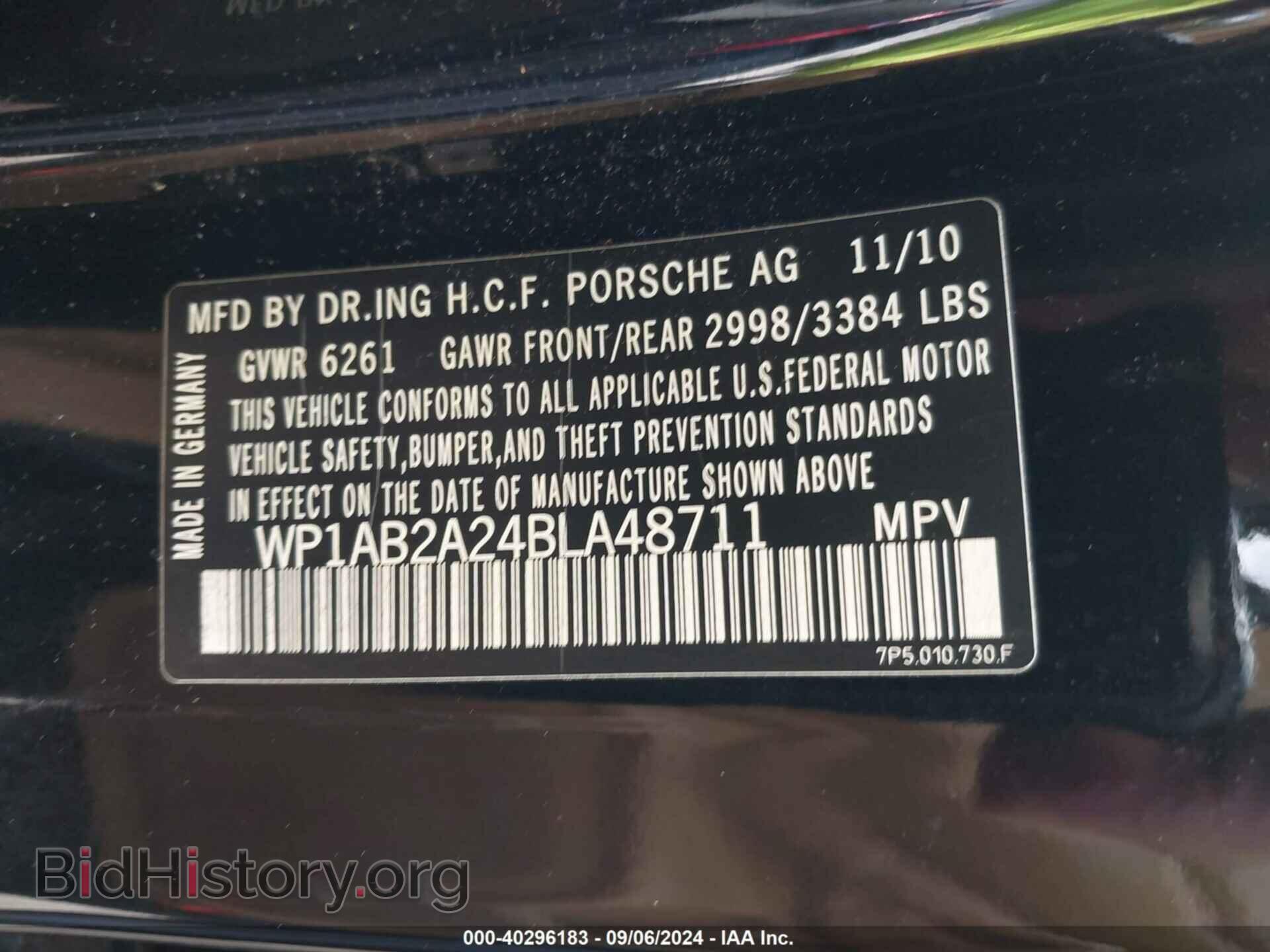 2011 PORSCHE CAYENNE - VIN: WP1AB2A24BLA48711 - Фото 9