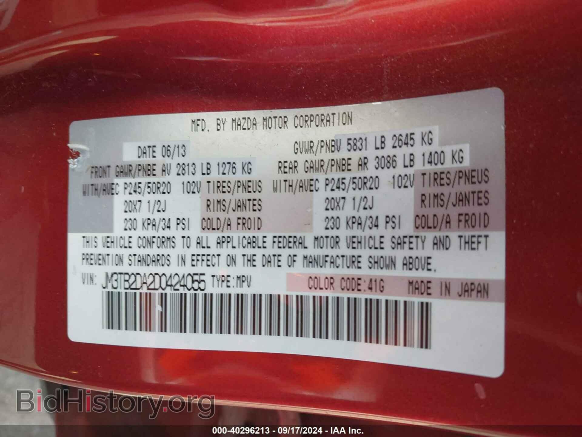 2013 MAZDA CX-9 - VIN: JM3TB2DA2D0424055 - Фото 9