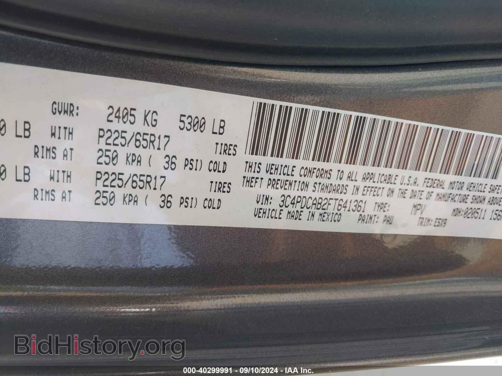 2015 DODGE JOURNEY - VIN: 3C4PDCAB2FT641361 - Фото 9