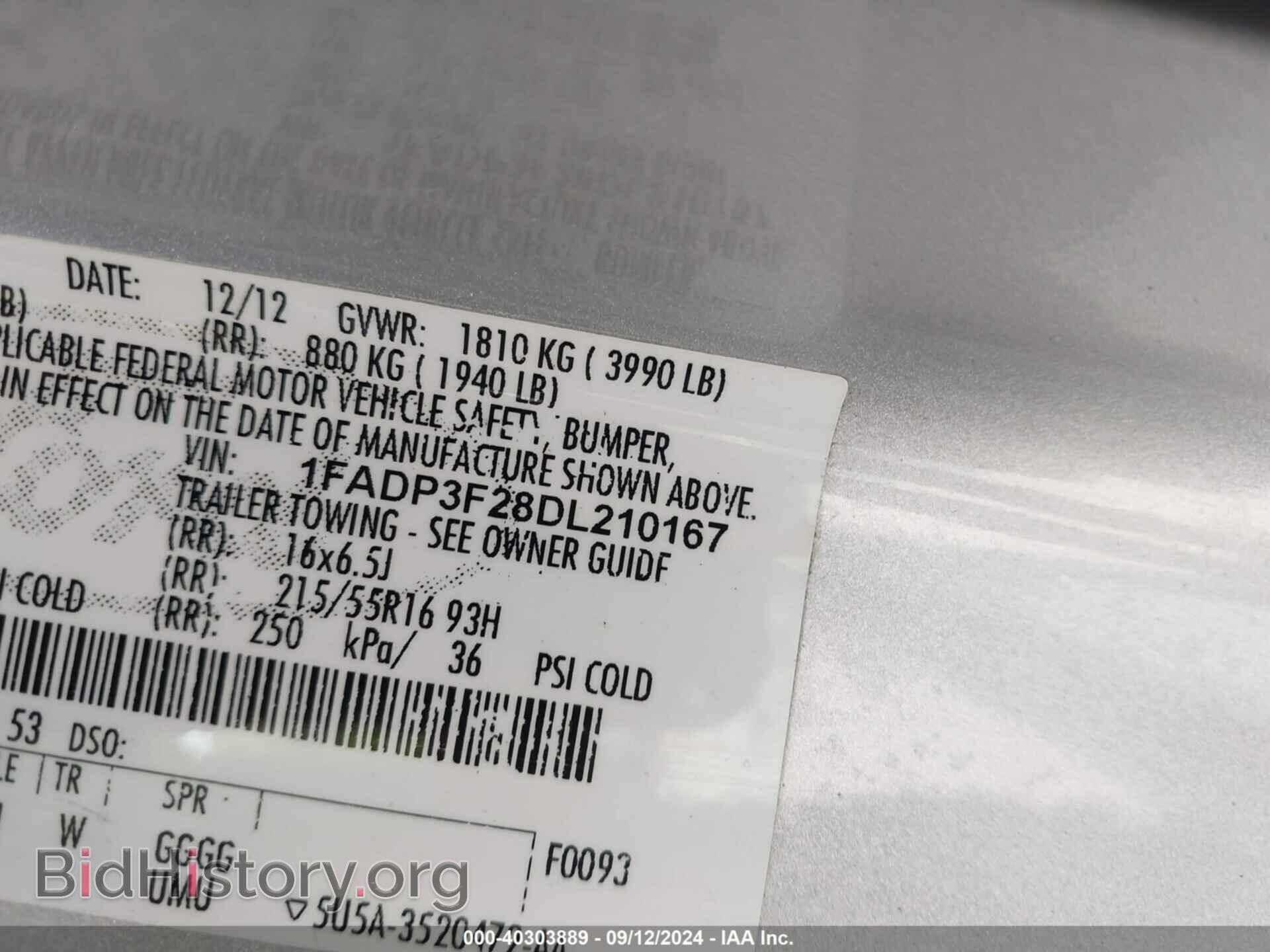 2013 FORD FOCUS - VIN: 1FADP3F28DL210167 - Photo 9