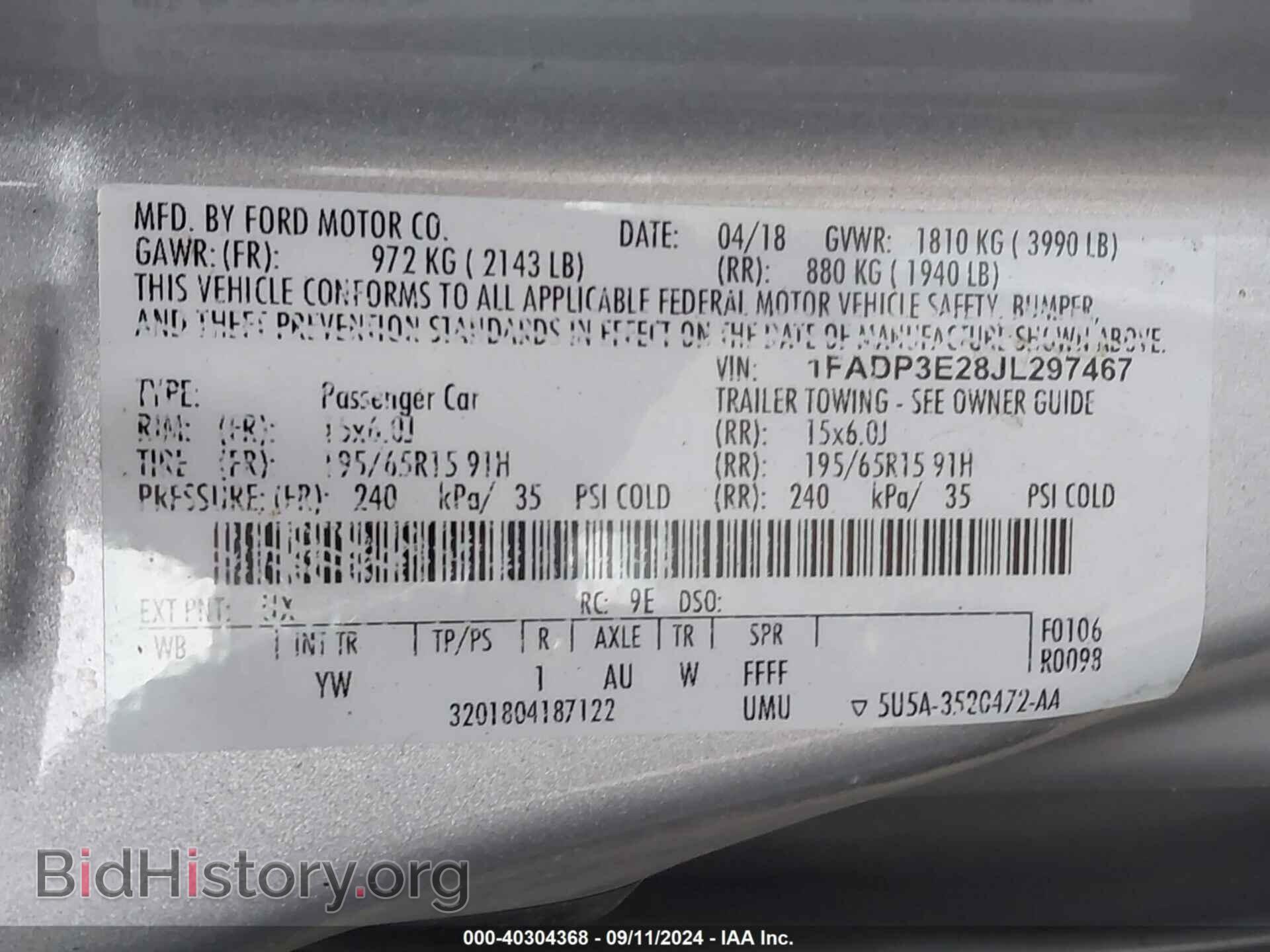 2018 FORD FOCUS - VIN: 1FADP3E28JL297467 - Photo 9