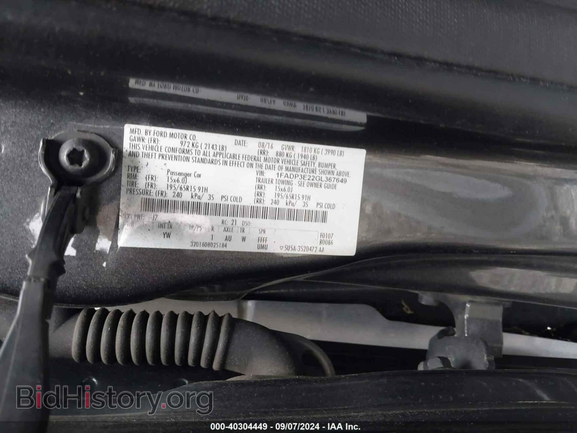 2016 FORD FOCUS - VIN: 1FADP3E22GL367649 - Photo 9