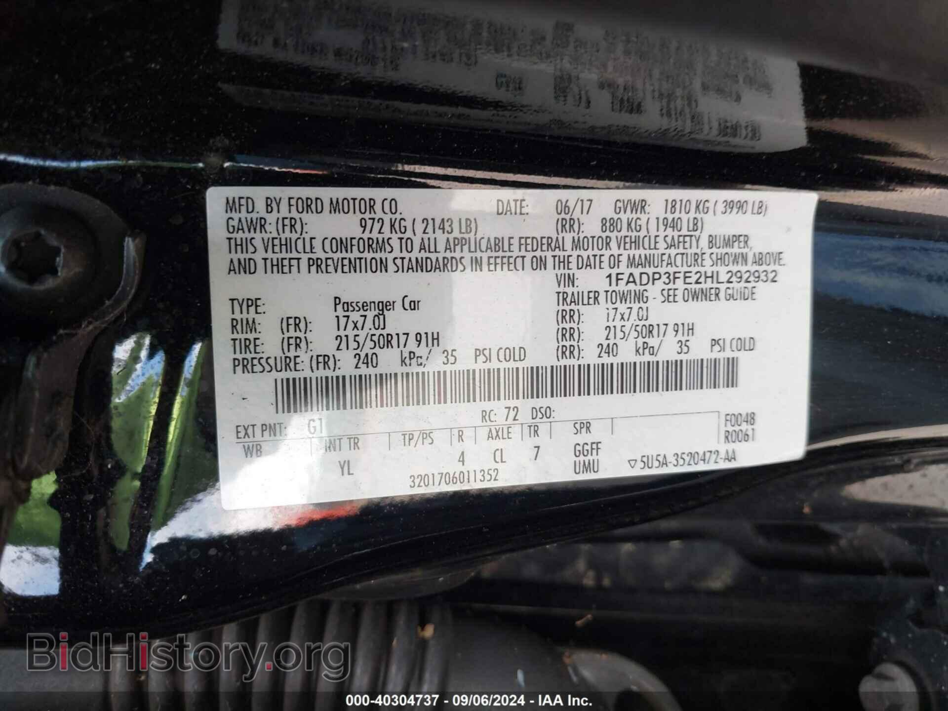 2017 FORD FOCUS - VIN: 1FADP3FE2HL292932 - Photo 9